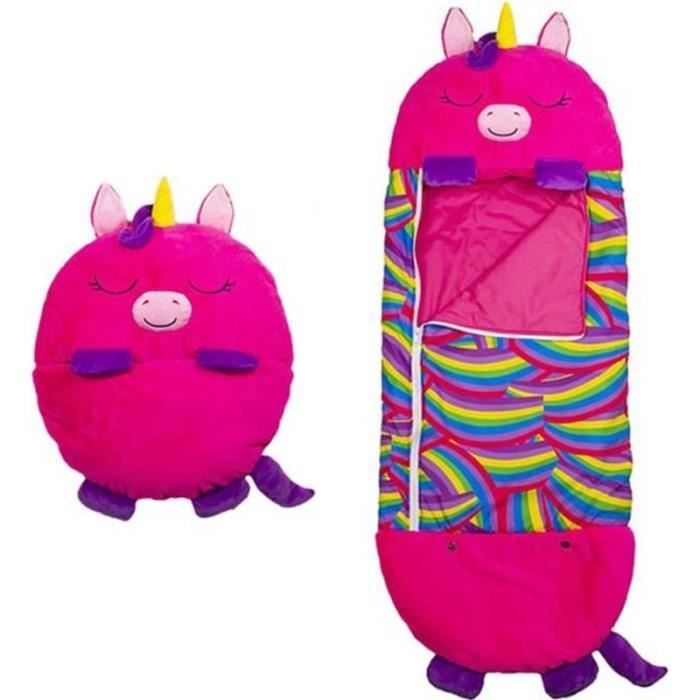Glife10533-Mignon Sac de Couchage Enfant Duvet Enfant avec Oreiller 137*50cm pour Happy Nappers Rose Rouge