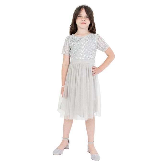 Maya deluxe PL1-1484 Robe Midi pour Fille avec Paillettes pour
