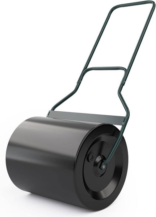 Rouleau à Gazon Métal FANTASK 30 Cm - Capacité 63L (eau/sable) - Poignée Amovible - Poids 14 Kg - Pour Lissage Pelouse, Jardin