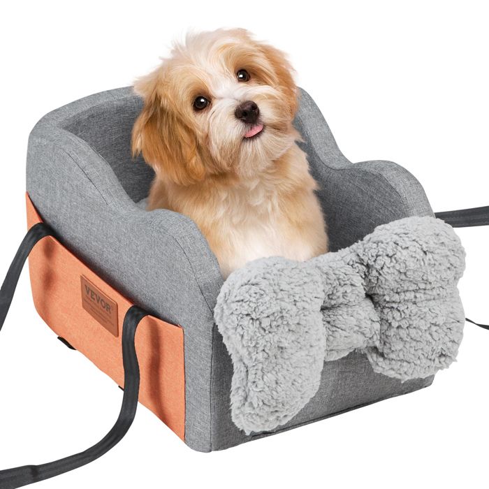 Comparer les prix de Siège D'auto pour Chiens de Petite Taille 3,6 kg-VEVOR-Lit de Voiture Sur Accoudoir Central pour Animal de Compagnie-Gris Foncé