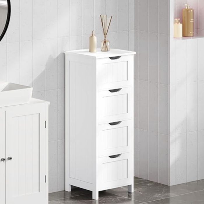 Commode Salle de Bain WOLTU - Armoire Rangement 4 Tiroirs - 30x30x82cm - Blanc W0ITT5204 Commode Salle de Bain WOLTU - Armoire Rangement 4 Tiroirs - 30x30x82cm - Blanc W0ITT5204