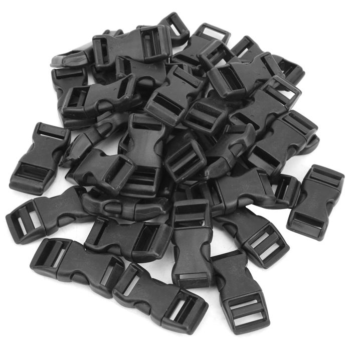 Lot De 4 Boucles à Dégagement Rapide En Plastique Noir Pour Sangles De 38 Mm - Neuves