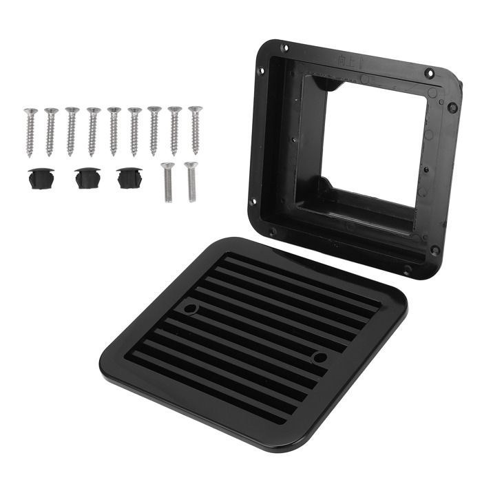 2 Grilles De Ventilation Pour Camping-car/bateau - Nylon, 14.1x7.9cm, Noir Et Blanc, Avec Vis, étanches