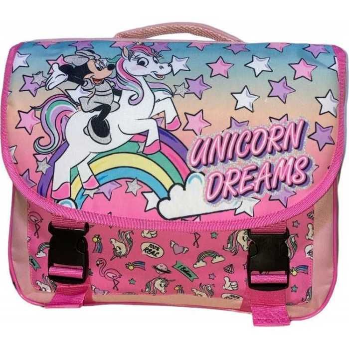 MINNIE LICORNE DISNEY-CARTABLE SCOLAIRE ROSE 38X14X33 cm .