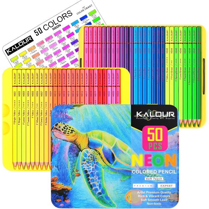 Lot de 50 crayons de couleur - Winstor & Newton - Couleurs assorties - Studio Collection - Coffrets crayons de couleur - Crayons de Couleur Adultes - Crayons de Dessin et Esquisse - Dessin artistique