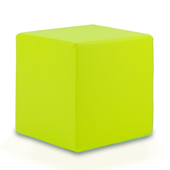 Block Pouf Tabouret repose-pieds carré Design moderne Simili cuir souple Maison séjour Cube 40x40 cm Verde Mela E16 Ecopuf