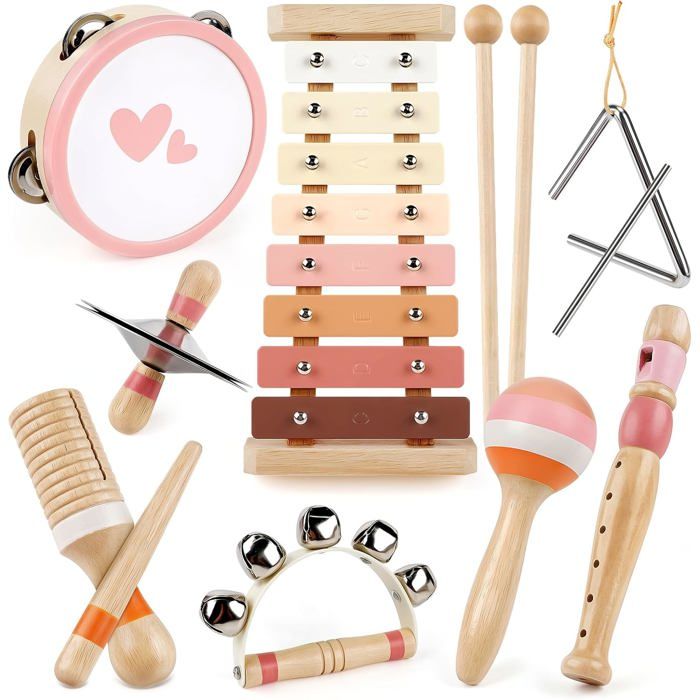 Instrument de Musique Bébé Bebe Xylophone Tambour Maracas 8 en 1