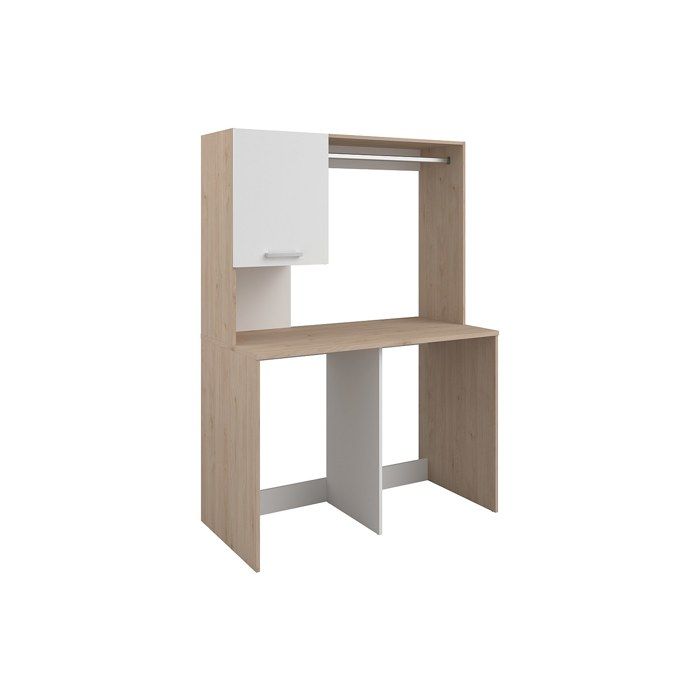 Meuble pour 2 machines à laver avec penderie et placard – L129 x H184 cm – ARNEKO