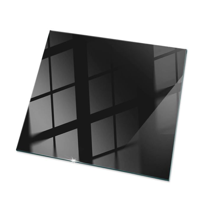 Dessus de table en verre 60x60 Couleur noir lisse chic et sobre protection de meuble Tulup