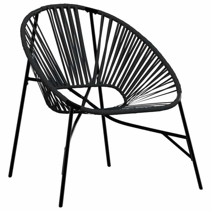 Noir Siège de jardin -  (lot de 3) - Chaise de jardin noir résine tressée C3151