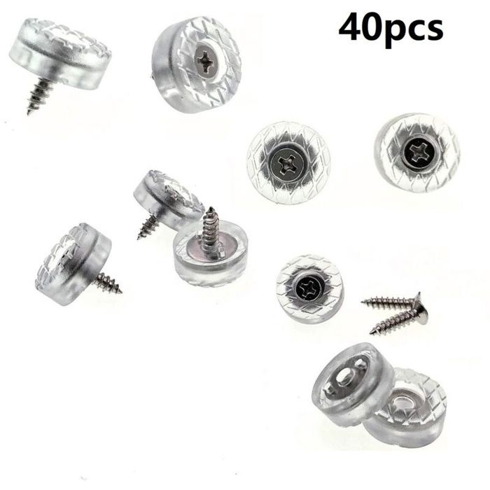 Lot de 40 : Patins Pieds de protection pour meubles et sols en silicone – 18 mm – Antidérapants et insonorisants (avec vis)