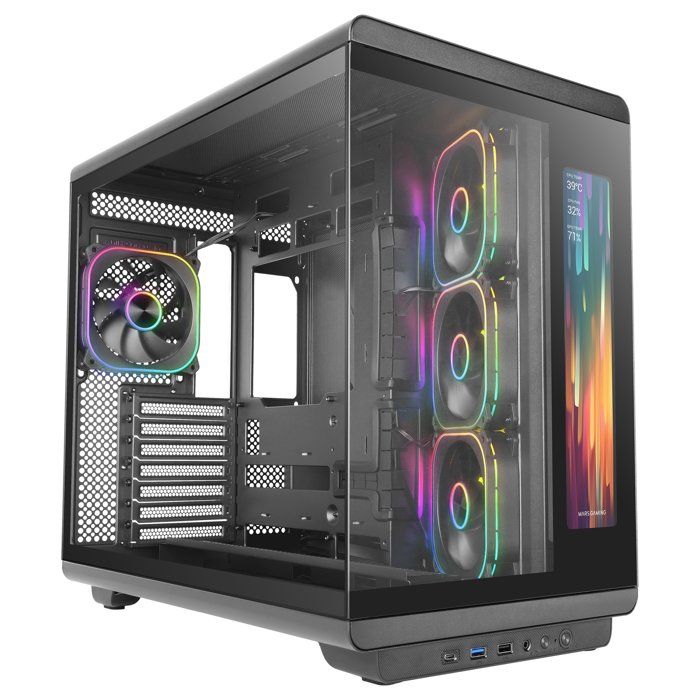 Tour ATX Mars Gaming MC REVMAX Ecran IPS 11.8 4 Ventilateurs ARGB Verre Panoramique - vue 2