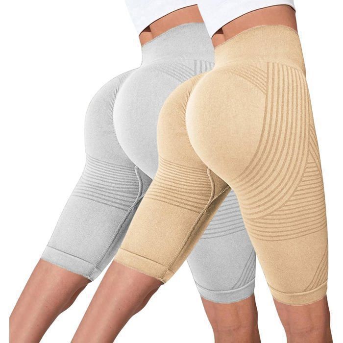 2Pcs Leggings Short 3D Anti Cellulite Femme Compression Sport Yoga