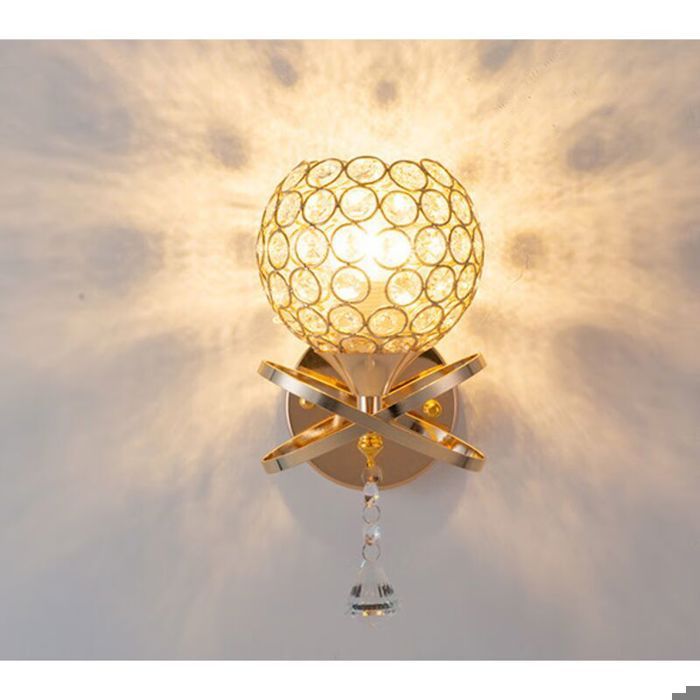 Applique murale en cristal - PZCC - Sans ampoule - Cristal K9 réfraction élégante - Doré - Pour intérieur