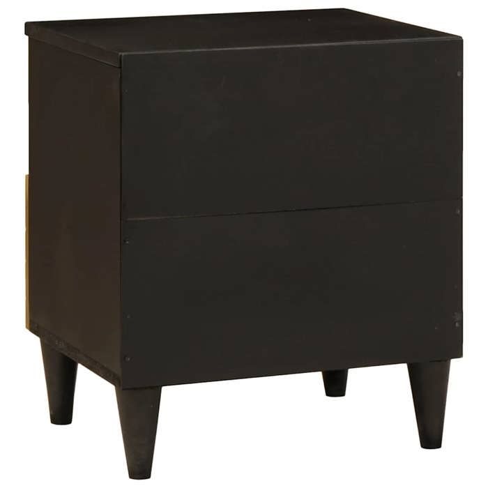 Cabinet de Lit Moderne Noir Table de chevet/nuit avec rangement avec tiroir Noir et or 40x33x46 cm CC2721