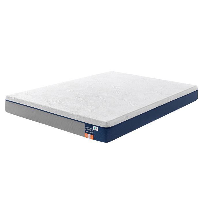 Matelas 160 x 200 cm 20 cm dépaisseur Mousse Mémoire de Forme Matelas Soutien 7 Zones Housse Lavable Bleu