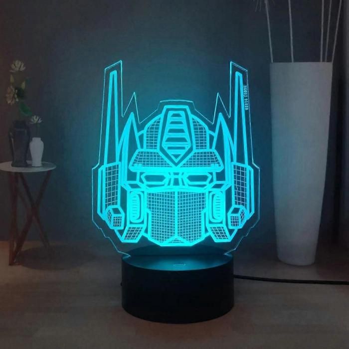 Veilleuse 3D Transformers lampe de table LED Optimus Prime 7 couleurs veilleuse télécommandée pour chambre denfant cadeau