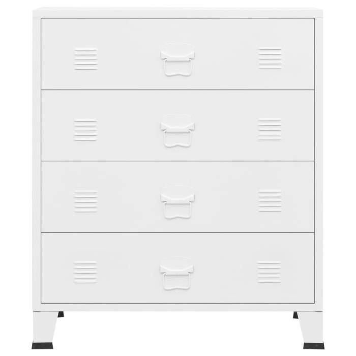 AKOZON Armoire à tiroirs industrielle Blanc 78x40x93 cm Métal - AKO7867917004506