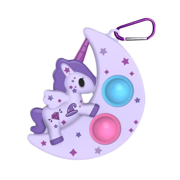 Kadimendium Mini Jouets Fidget en Silicone, Bulles, Porte-clés Sensoriel pour étudiants, Enfants, Bureau, Adultes, 8x3,8 Cm (Vert + Bleu