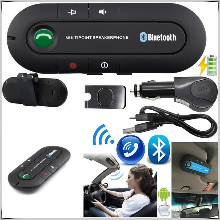 Bluetooth multipoints sans-fil mains libres voiture Kit mains libres pour iPhone mobile