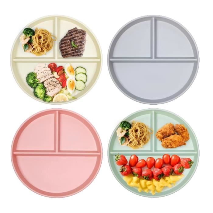 Lot de 4 assiettes vintage divisées en céramique. (D'occasion) à La