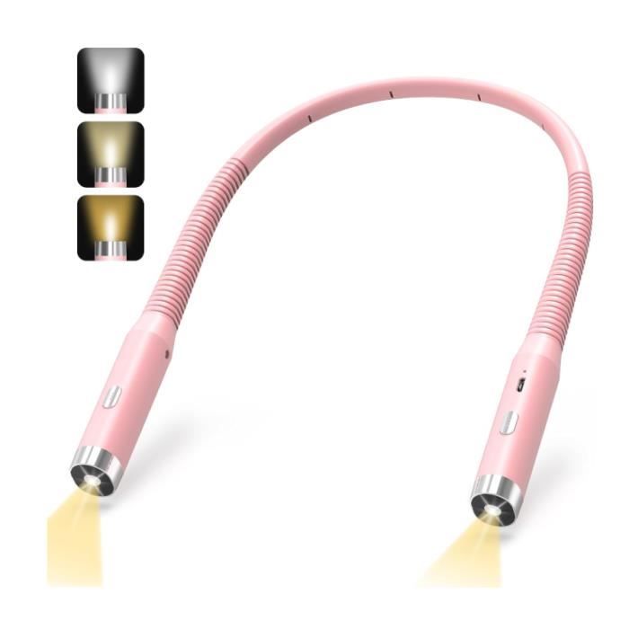 Lampe de Lecture - Rechargeable LED - 3 Couleurs - Luminosité Réglable - Design Contemporain