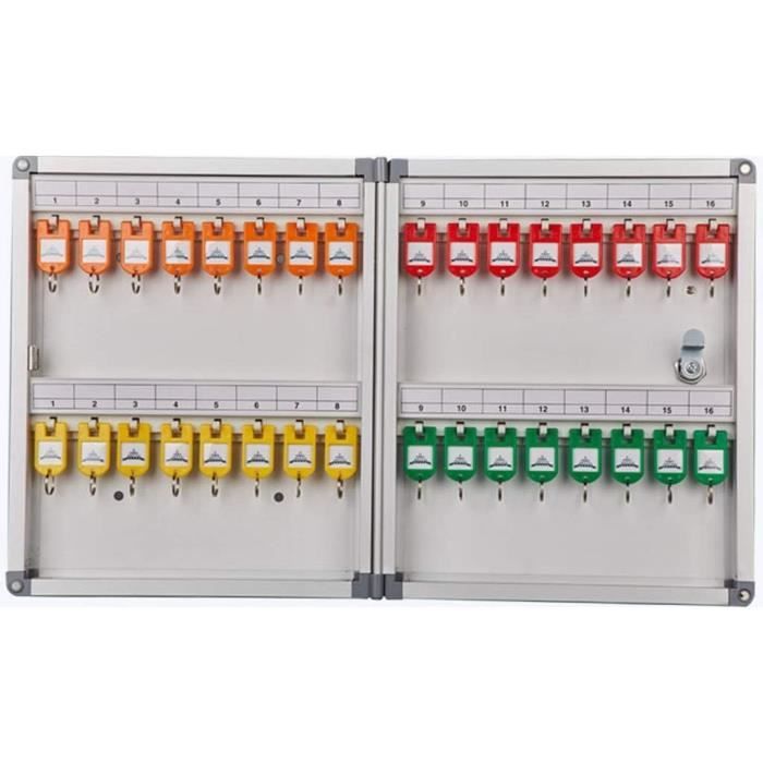 Boîte à Clés Murale 100 Positions En Métal - Avec Serrure, étiquettes Et Support Pour Organisation