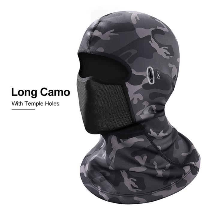 Cagoule Ski 2 Trous BBTO - Tricot Acrylique Noir - 39x18cm Élastique