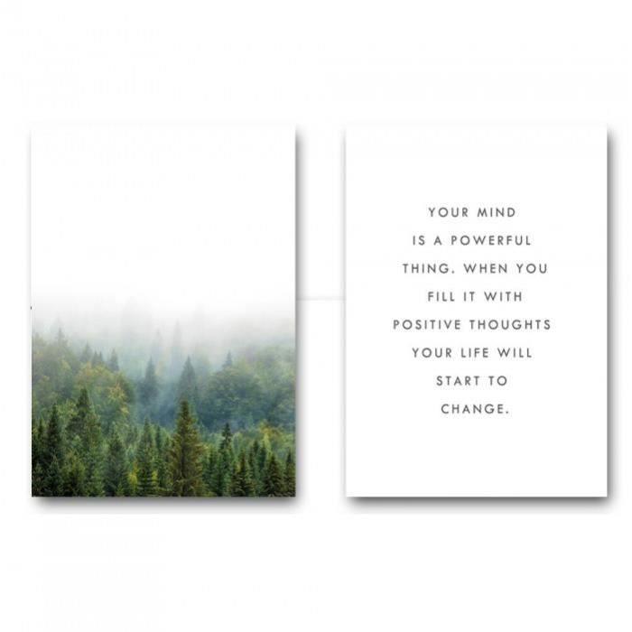 Version 15xcm No Frame 2 Pcs Set Citation De Motivation Scandinave Minimalisme Art Toile Affiche Brumeuse Foret Paysage Mur Cdiscount Maison