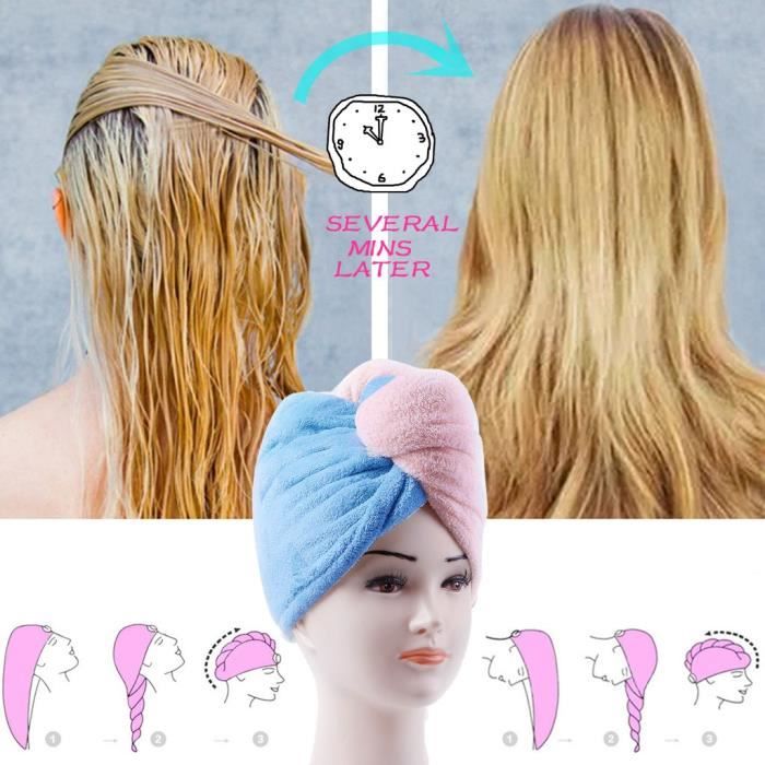 Serviette Pour Cheveux à Séchage Rapide Serviette Enveloppée En Microfibre Quick Magic Hair Hair Dry Achat Vente Serviettes De Bain Cdiscount