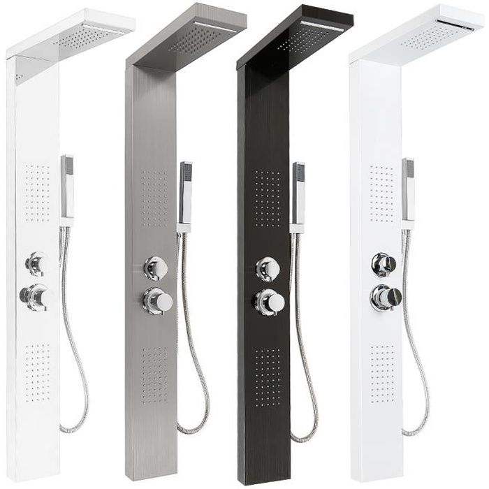 Qiilu Douchette en acier inoxydable Pomme de Douche Ronde 8po Accessoire de Salle de Bain à