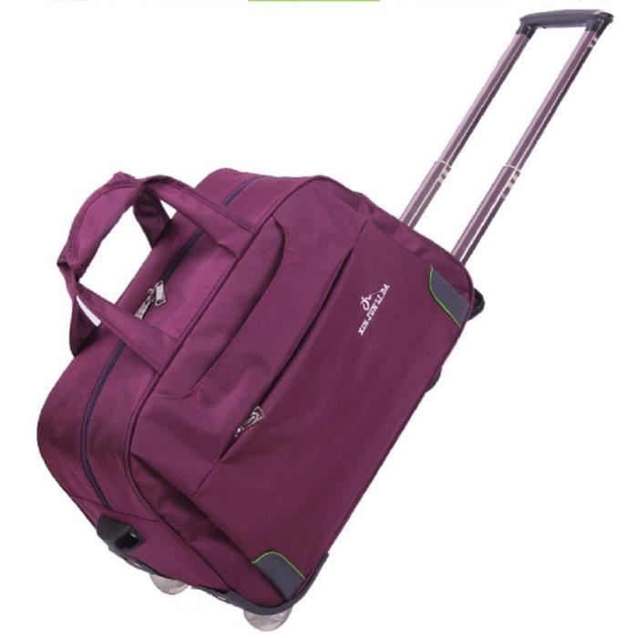 Sac Cabine Avion Bagage Cabine Sac de Voyage Valise Grande Volume  Imperméable à Roulettes Léger 47*28*26 Violet