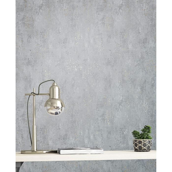 Papier peint Gris structuré pour chambre ou salon Papier peint intissé ...