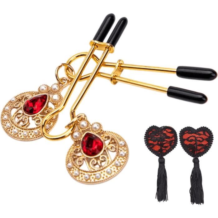 Pinces à Seins SM – Lot De 2 Pinces à Tétons Rouge – Accessoire Fétish Glamour