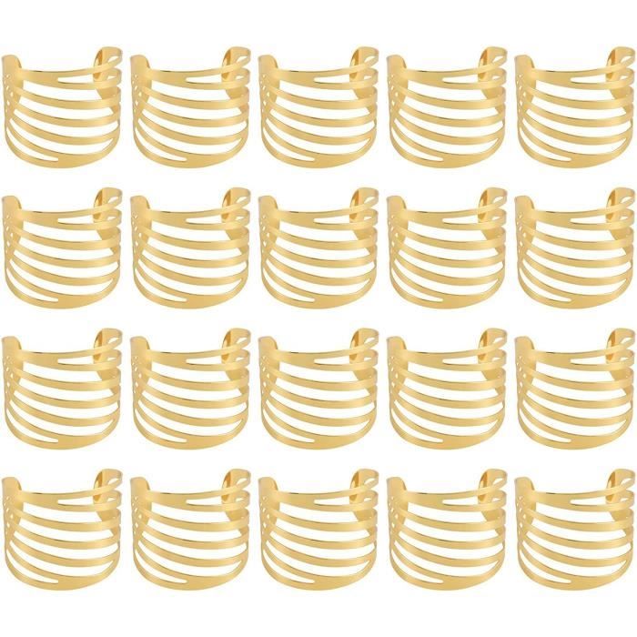 Lot De 8 Ronds De Serviette Métal Motif Feuille D'Or - Élégance Pour Votre Table