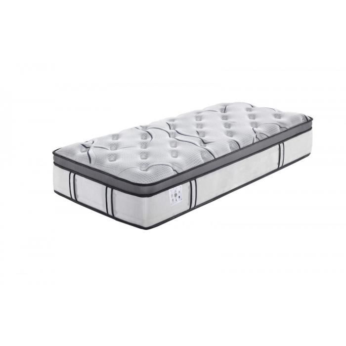 Matelas Venise 90x190 multi-technologies Ep 32cm Mémoire de forme (60 kg/m3) Latex (70 kg/m3) Ressorts ensachés (H:20cm)