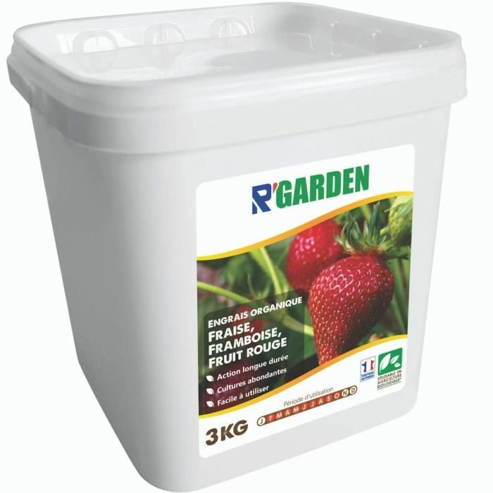 R’Garden | Engrais Organique Fraise, Framboise et Fruit Rouge | Engrais Ecologique | Fertilisant Naturel | Nourrit en Profondeur
