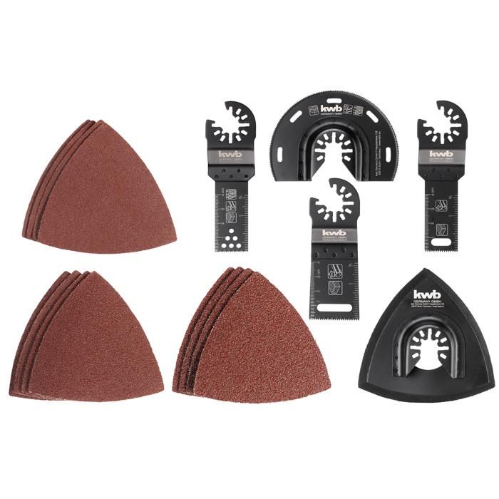 Set de 17 outils multifonctions pour bois métal et plastique 12 abrasifs et 5 lames - vue 2