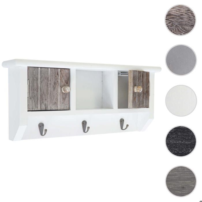 Armoire à clés HWC-A48 boîte à clés avec portes et crochets ~ shabby marron