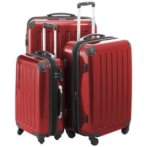 Set de 3 bagages à coque rigide - HAUPTSTADTKOFFER - Rouge