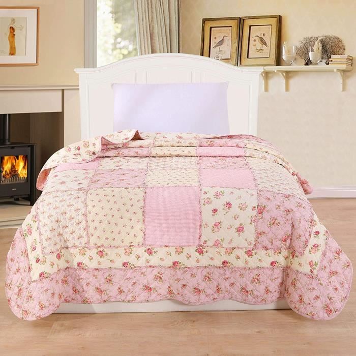 Qucover Dessus de Lits et Couvre-Lits 220x240 avec 2 Taies d'oreiller