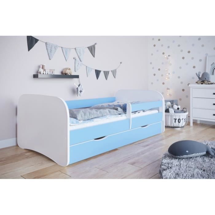 Lit bébé sans motif bleu - Kocot Kids - Babydreams - A lattes - Bois - 70x140 cm
