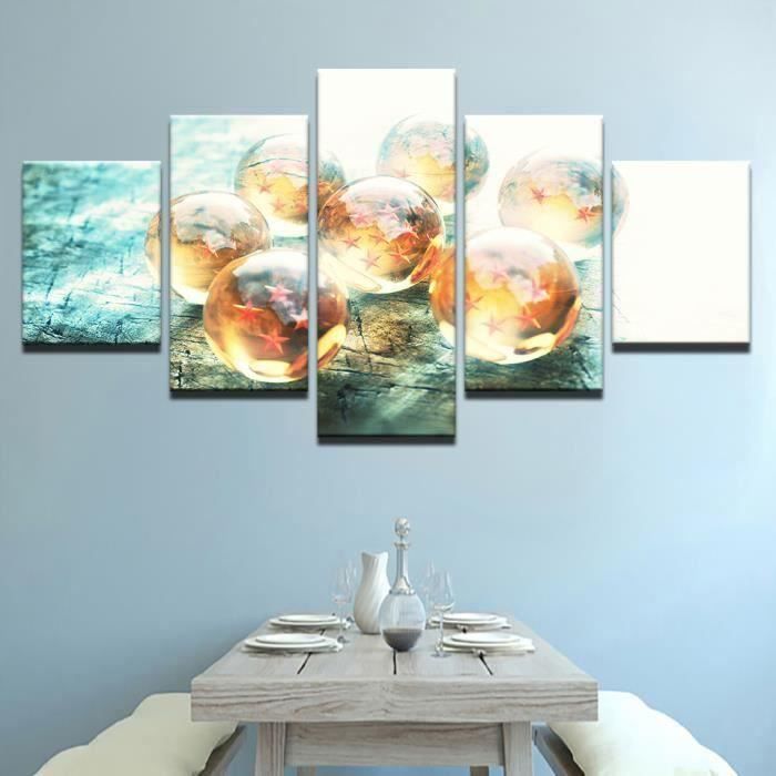 N//B sur Toile Tableaux 5 Parties HD Art Abstrait Dessin anim/é Photo Dragon Ball Vegeta Silhouette Affiche oeuvre pour d/écoration Murale sans Cadre FFFCJYQ