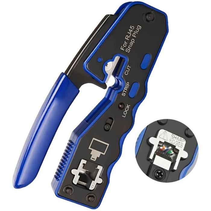 Outil De Sertissage 3 En 1 Pour Câbles RJ11/RJ12/RJ45 - 4P/6P/8P - Réseau LAN - Neuf