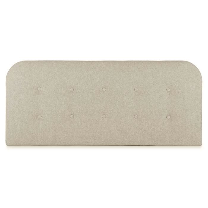 T&ecirc;te de lit tapiss&eacute;e saona 140x60 cm couleur beige, 8 cm d'&eacute;paisseur