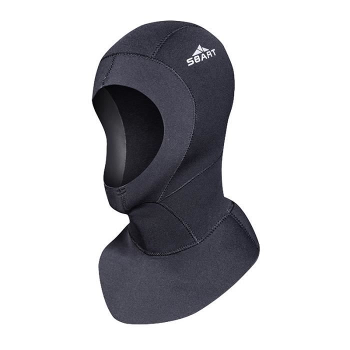la couleur noire cagoule de plongée en néoprène pour adultes, 3mm, chapeau de plongée, bonnet de natation, ho