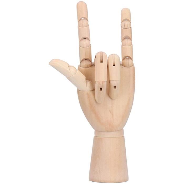Paire De Mains En Bois Articulées 30 Cm - Modèle D'artiste Pour Dessin, Peinture Et Sculpture, Doigts Flexibles, Outil De Référence Pour Proportions