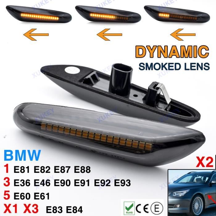 Clignotants Latéraux Remplacement Direct Clignotants Dynamiques LED BMW* Série E46, E60, E61, E81, E87 Indicateurs Direction LED Série 3 E90