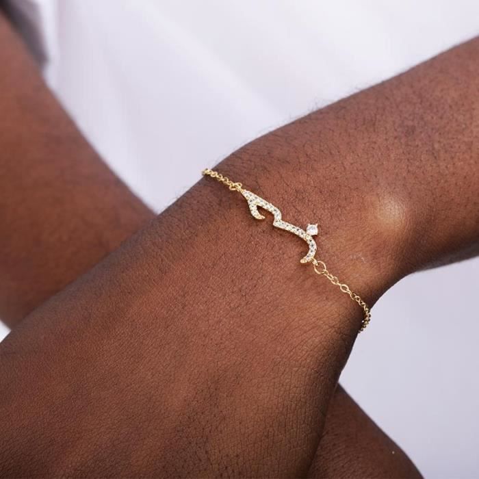 Couleur Or Bracelets De Declaration D Amour Arabe En Or Pour Femmes Et Hommes Bijoux Islamiques Bff Breloques En Cristal Lien A Cdiscount Beaux Arts Et Loisirs Creatifs