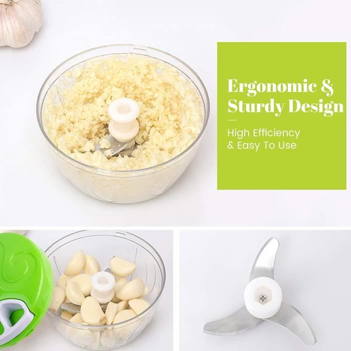 520ML Coupe-oignons Manuel, Hachoir à Oignons, Coupe-légumes à Ail